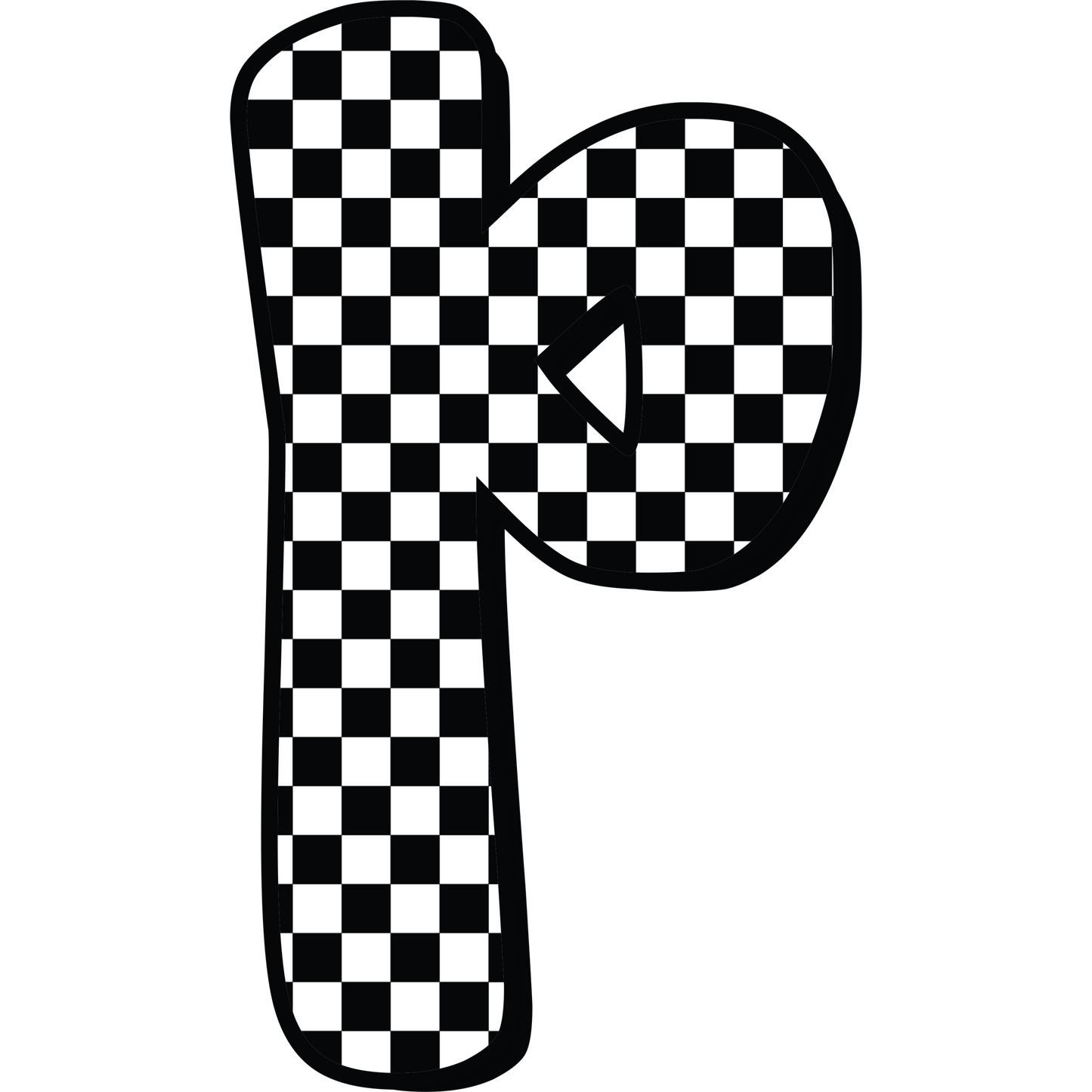 Checkered ABC's 15mm Glow Glitter Silicone Beads SGC Exclusive