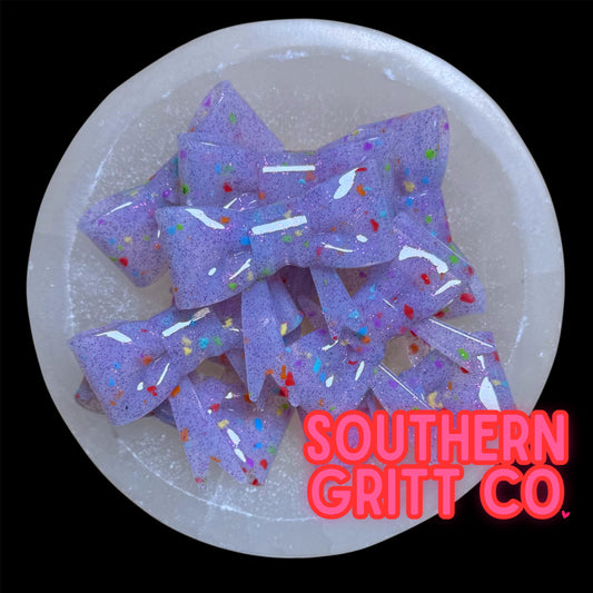 Purple Jelly Confetti - Shiny 3D Bow Focal Bead