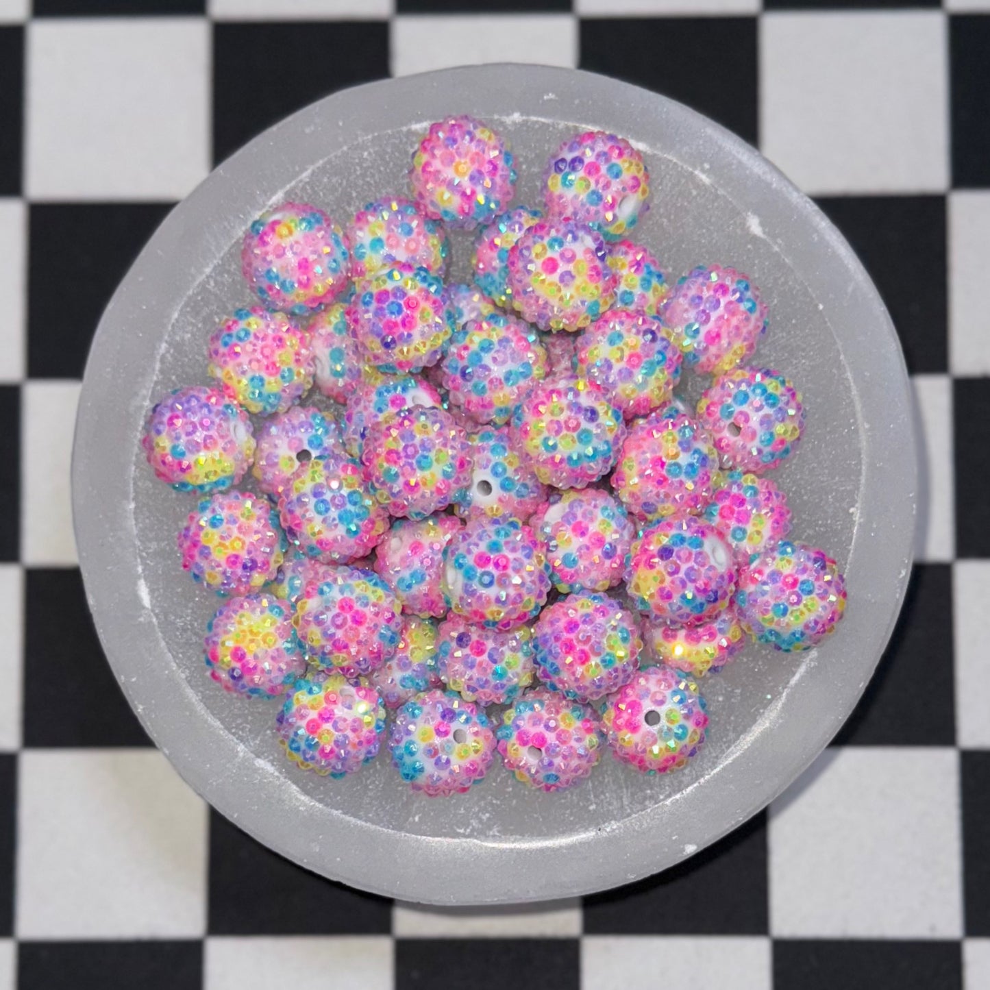 #47 AB Pink Unicorn Rhinestone Acrylic Bead (1 Count)