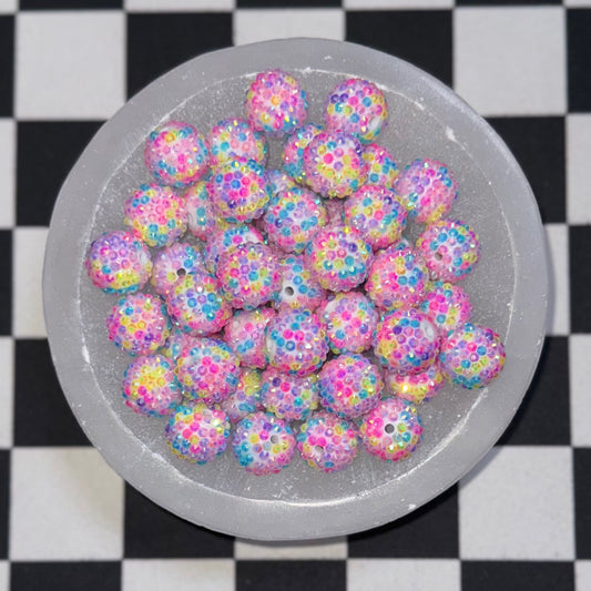 #47 AB Pink Unicorn Rhinestone Acrylic Bead (1 Count)