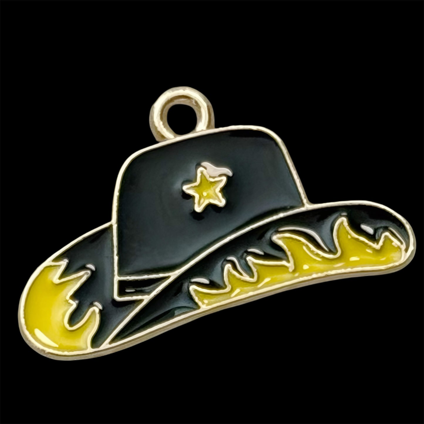 Gold Cowboy Hat Charm