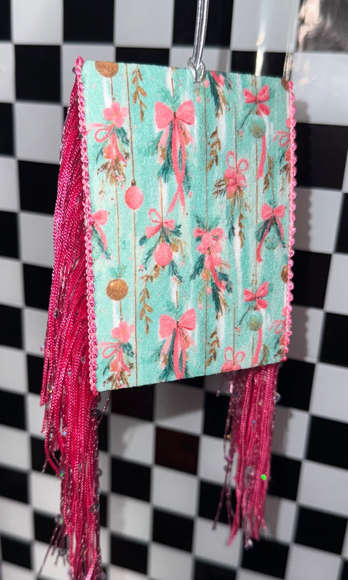 Preppy Mint Mistletoe Felt Freshie