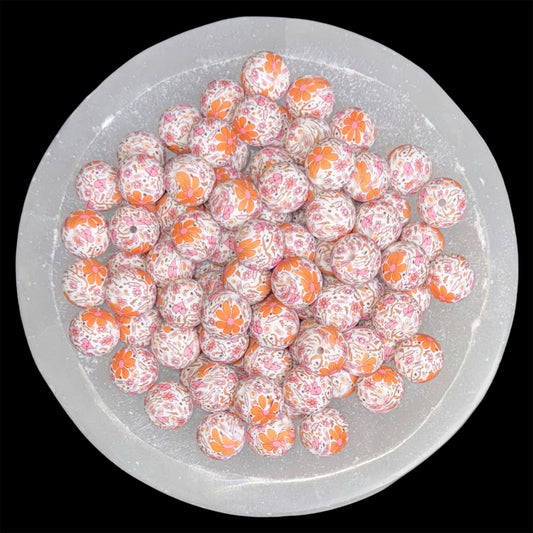 Nurse Fall Blooms Silicone 15mm Printed Bead