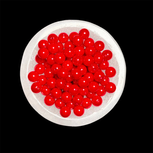 "Candy Red" Pearl Acrylic 16mm Bead