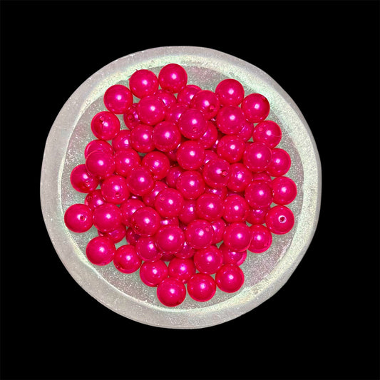 "Raspberry" Pearl Acrylic 16mm Bead