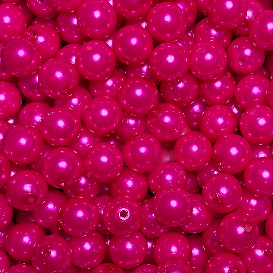 "Raspberry" Pearl Acrylic 16mm Bead