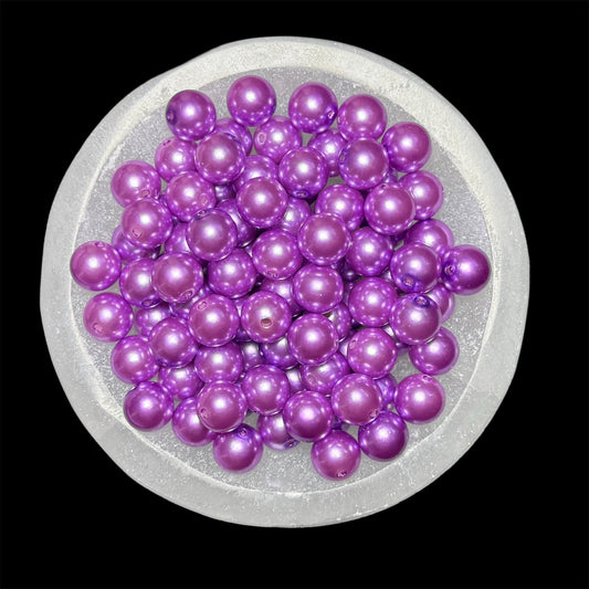 "Grape" Pearl Acrylic 16mm Bead