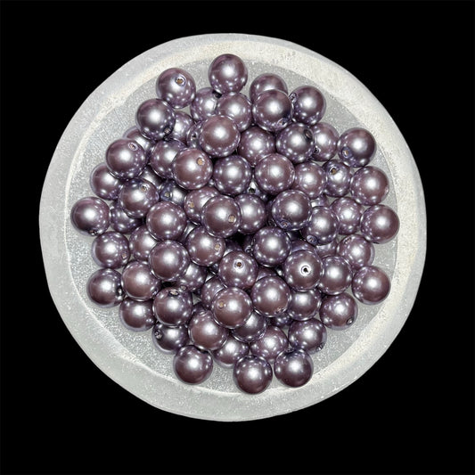 "Ash Purple" Pearl Acrylic 16mm Bead