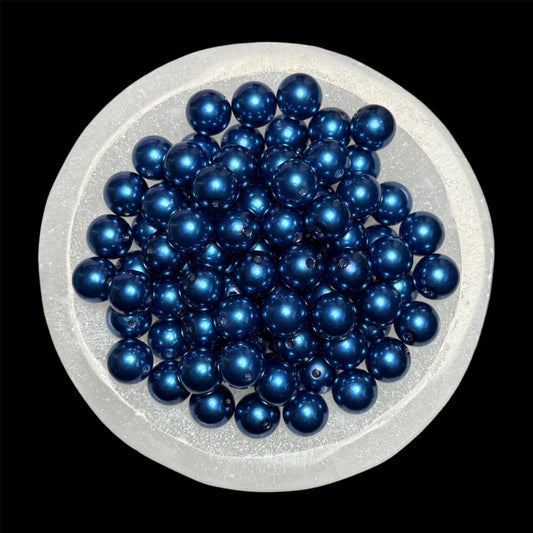 "Navy" Pearl Acrylic 16mm Bead