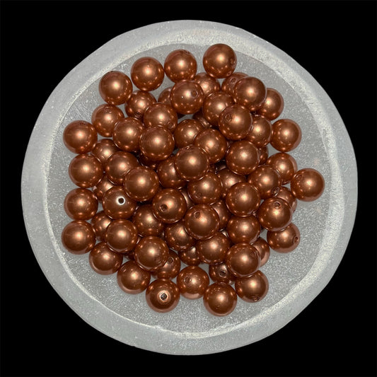 "Brown" Pearl Acrylic 16mm Bead