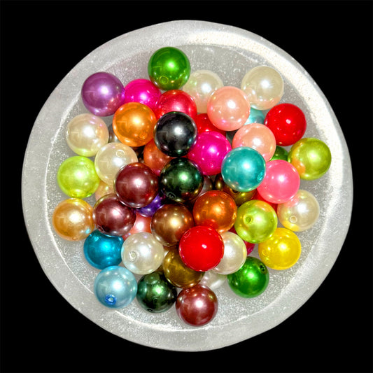 "Rainbow" Mix Pearl Acrylic 20mm Bead