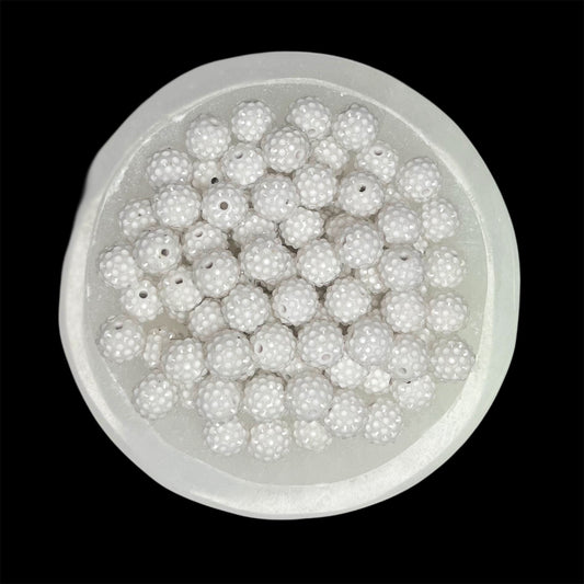 "Jelly White" Rhinestone Acrylic Bead (1 Count)