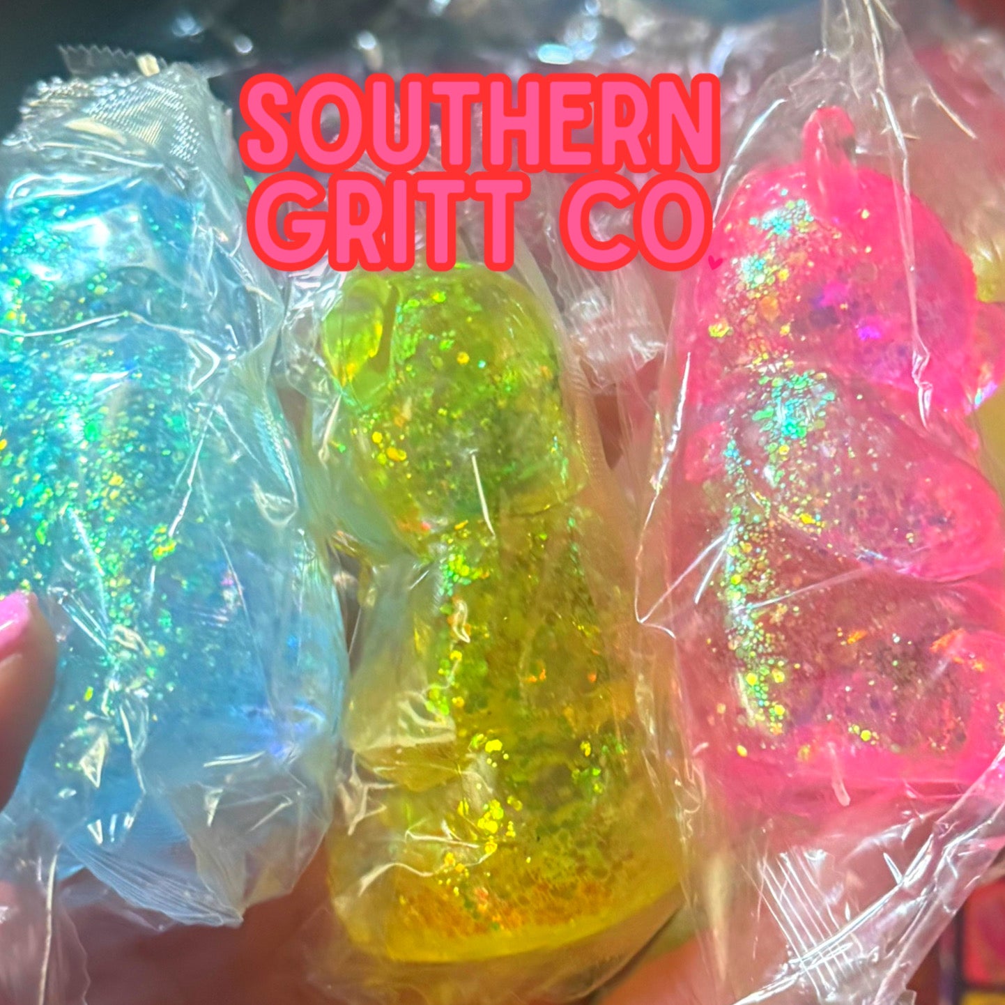 Neon Glitter Bear - Jelly Squish Toy (3 colors)
